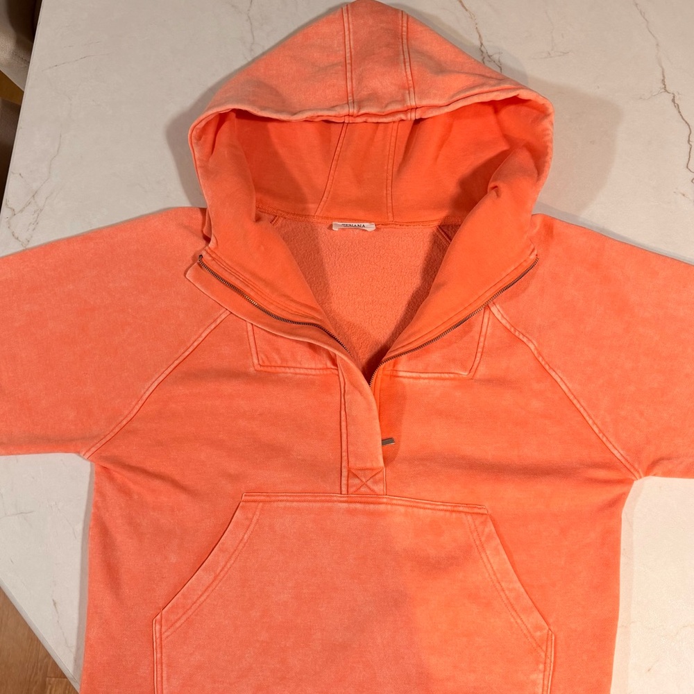 Zenana Outfitters Coral Half-Zip Hoodie - Picture 6 of 7